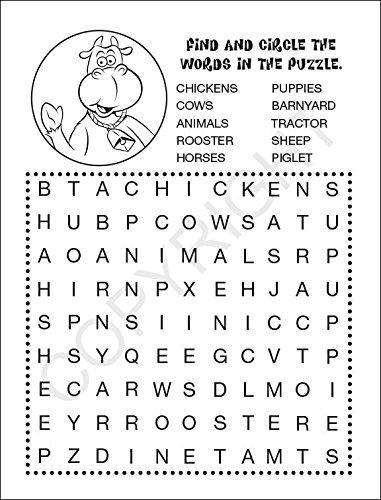 25 Pack - Animals on The Farm Kid's Educational Coloring & Activity Books - ZoCo Products