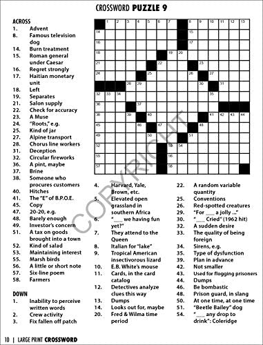 Easy to Read Crossword Puzzle Books in Bulk