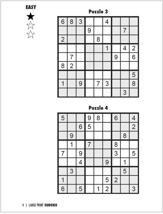 ZoCo Products - Large Print Sudoku Puzzle Books