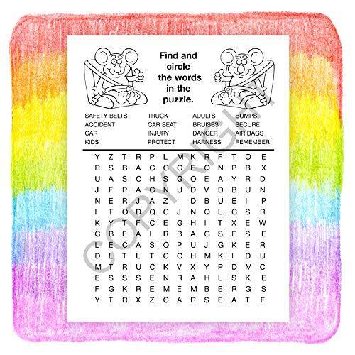 25 Pack - Buckle up for Safety - Kid's Educational Coloring & Activity Books - ZoCo Products