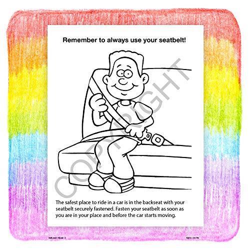 25 Pack - Buckle up for Safety - Kid's Educational Coloring & Activity Books - ZoCo Products