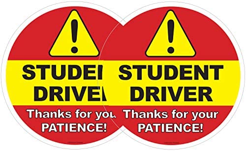 Student Driver Car Window Decal | Be Patient Beginner New Driver Driving Ed Removable Sticker | Caution Beware Learners Permit Rookie SUV Sign