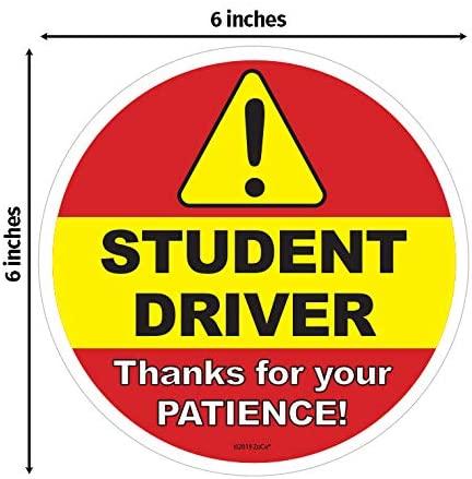 Student Driver Car Window Decal | Be Patient Beginner New Driver Driving Ed Removable Sticker | Caution Beware Learners Permit Rookie SUV Sign