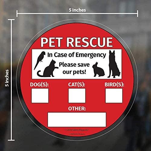 Save Our Pets Sign - Emergency Pet Rescue - Inside Window Static Cling Decal - Easy to Remove and Reposition - 5 x 5 in.