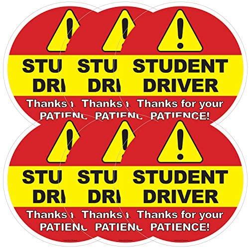 Student Driver Car Window Decal | Be Patient Beginner New Driver Driving Ed Removable Sticker | Caution Beware Learners Permit Rookie SUV Sign