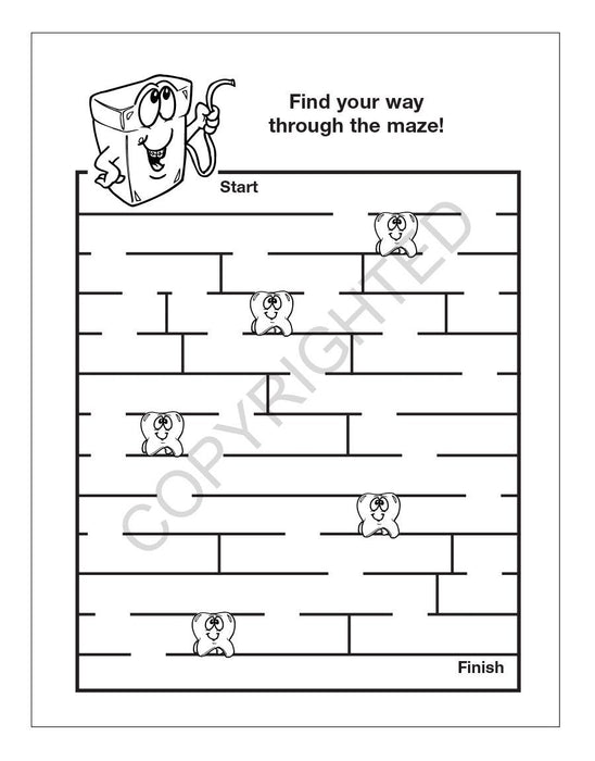 25 Pack - A Trip to The Dentist Kid's Coloring & Activity Books - ZoCo Products