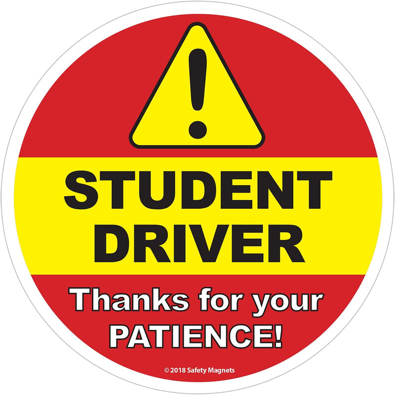 Student Driver Car Window Decal | Be Patient Beginner New Driver Driving Ed Removable Sticker | Caution Beware Learners Permit Rookie SUV Sign