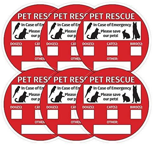 Save Our Pets Sign - Emergency Pet Rescue - Inside Window Static Cling Decal - Easy to Remove and Reposition - 5 x 5 in.