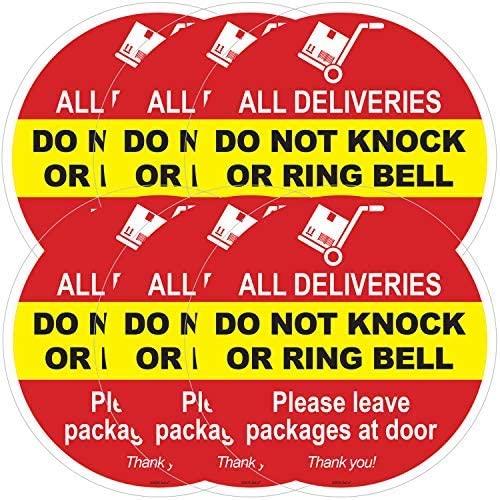 ZOCO Please Do Not Knock or Ring The Bell Decal | Leave Package at Door Sign | Warning Sticker | Home Decor | Vinyl Static Cling Decal | Do Not Ring or Knock Sign |Inside Outside Removable | 6 inch.