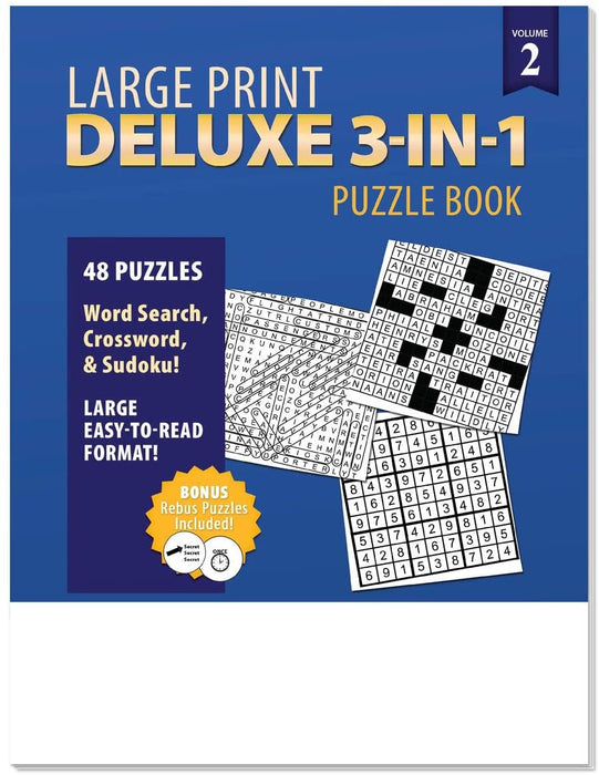 Large Print Puzzle Books (25 Pack) - Word Search, Crossword & Sudoku