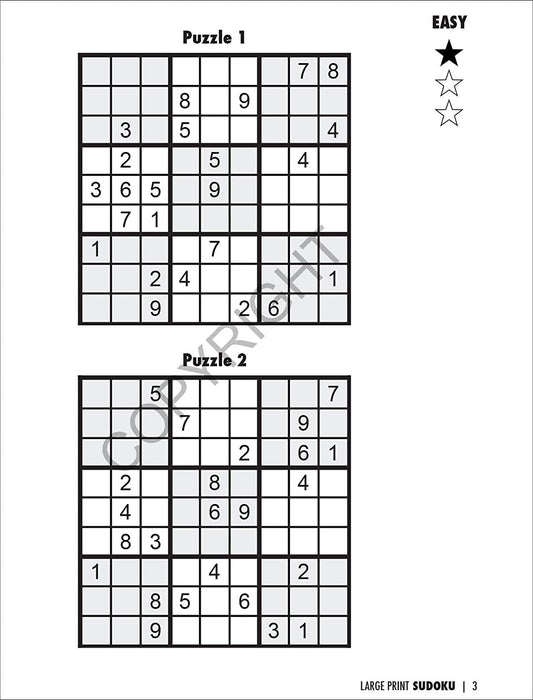 Large Print Sudoku Puzzle Books are an ideal item for senior centers, assisted living facilities, nursing homes, schools, libraries and more