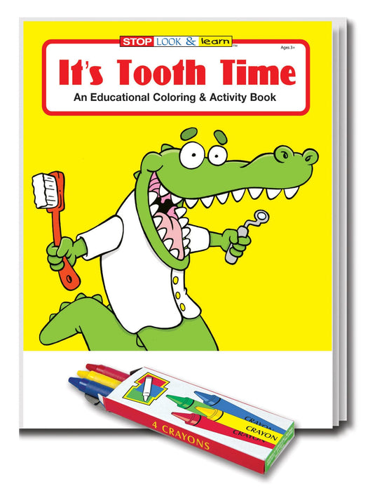 25 Pack - It's Tooth Time Kid's Coloring & Activity Books with Crayons