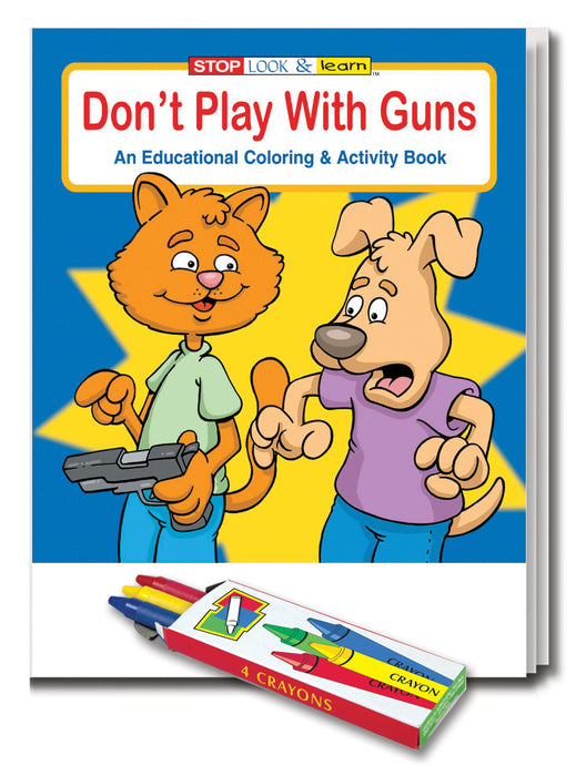 25 Pack - Don't Play with Guns - Kid's Gun Safety Coloring & Activity Books with Crayons
