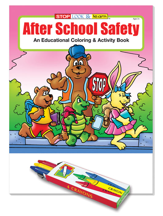 After School Safety Kid's Educational Coloring & Activity Books with Crayons