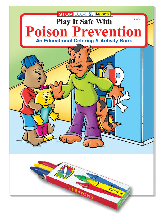 Play It Safe with Poison Prevention Kid's Coloring & Activity Books with Crayons