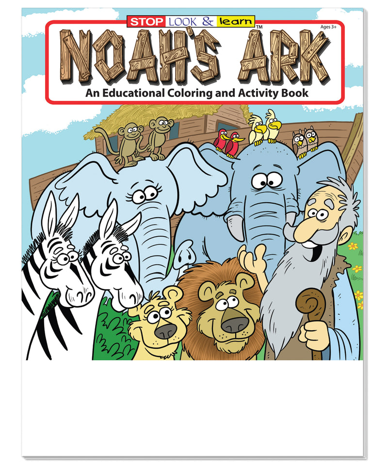 50 Pack: 25 Noah's Ark & 25 Bible Stories - Kids Coloring & Activity Books - 8"x10.5"