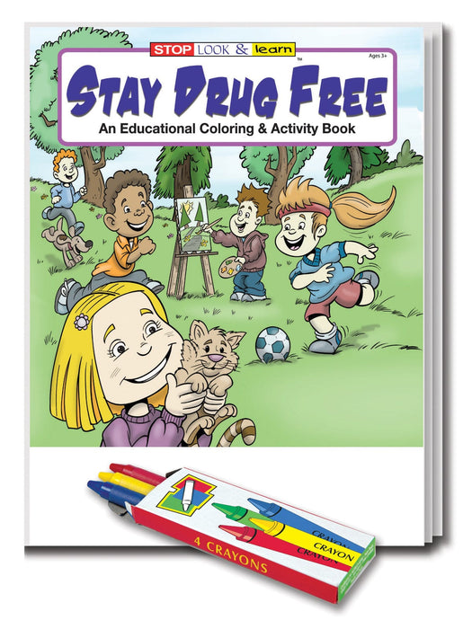 Stay Drug Free Kid's Educational Coloring & Activity Books with Crayons