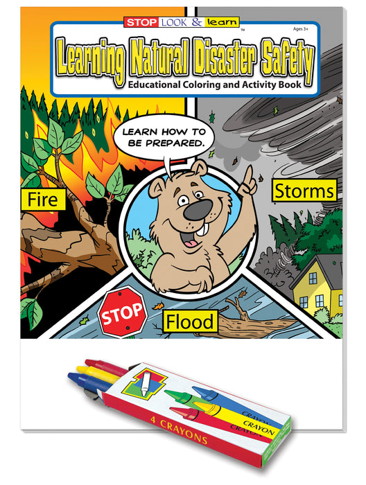 25 Pack - Learning Natural Disaster Safety Kids Coloring and Activity Books with Crayons