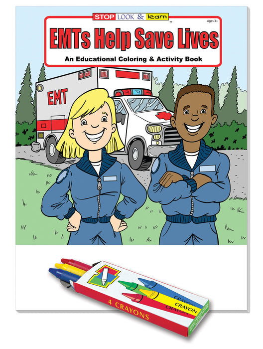 Products 25 Pack - EMTs Help Save Lives Kid's Coloring & Activity Books with Crayons