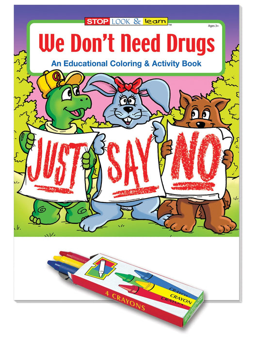 25 Pack - We Don't Need Drugs Kid's Coloring & Activity Books with Crayons