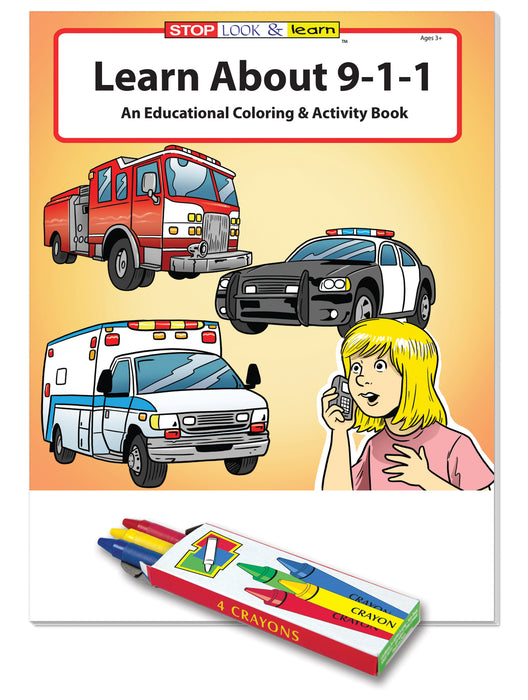 25 Pack - Learn About 911 Kid's Educational Coloring & Activity Books with Crayons - ZoCo Products