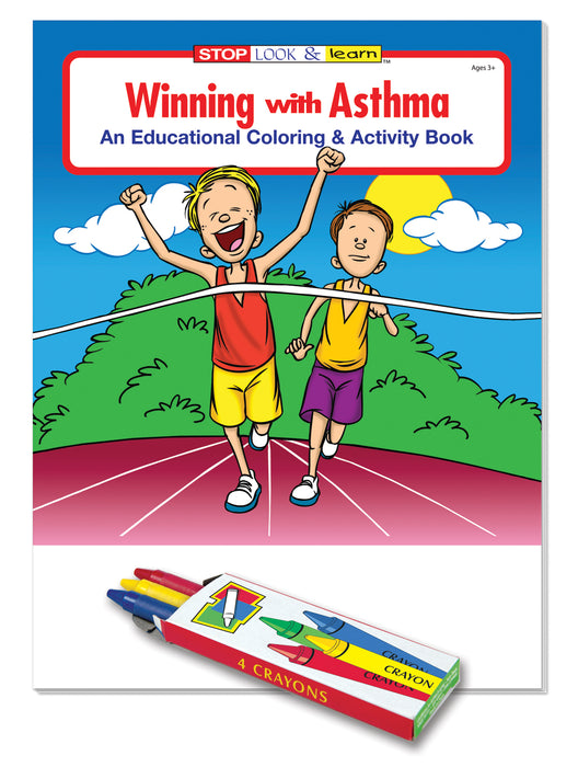 Winning With Asthma Kid's Educational Coloring & Activity Books with Crayons