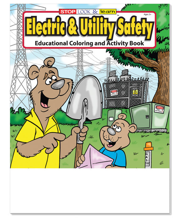 25 Pack - Electric and Utility Safety Kid's Educational Coloring & Activity Books