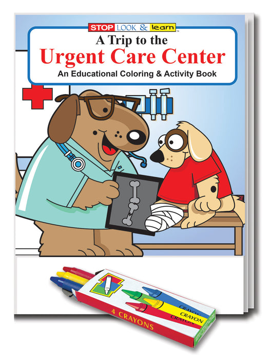 25 Pack - A Trip to The Urgent Care Center - Kid's Educational Coloring & Activity Books with Crayons