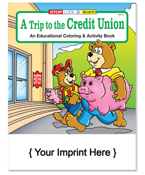 A Trip to The Credit Union Kid's Coloring & Activity Books in Bulk (Quantity of 250) - Customize with Your Information
