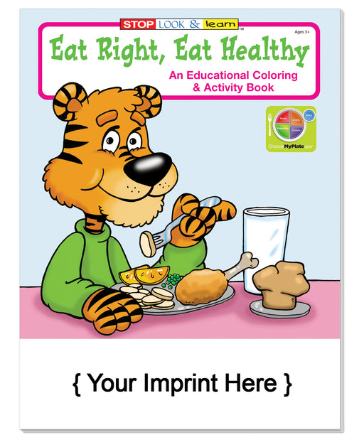 Eat Right, Eat Healthy - Coloring and Activity Books in Bulk (250+) - Add Your Imprint