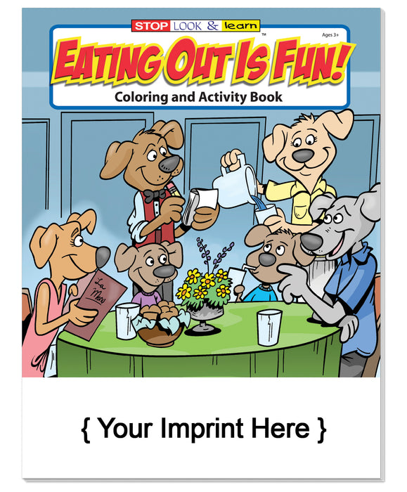 Eating Out is Fun - Coloring & Activity Books in Bulk (250+) - Add Your Imprint