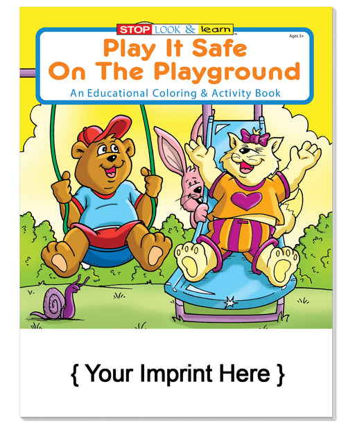 Play It Safe on the Playground - Coloring and Activity Books for Kids in Bulk (250+) - Add Your Imprint