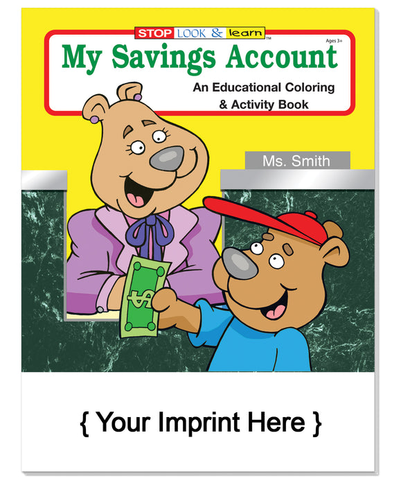 My Savings Account Coloring & Activity Books in Bulk (250+) - Add Your Imprint