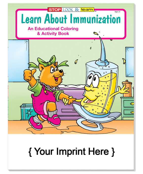 Learn About Immunization - Coloring and Activity Books in Bulk (250+) - Add Your Imprint