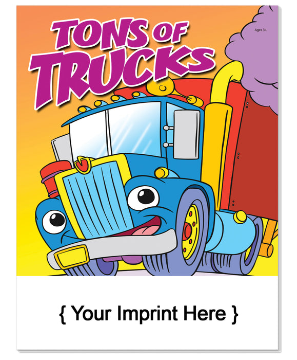 Tons of Trucks Bulk Coloring & Activity Books (250+) - Add Your Imprint