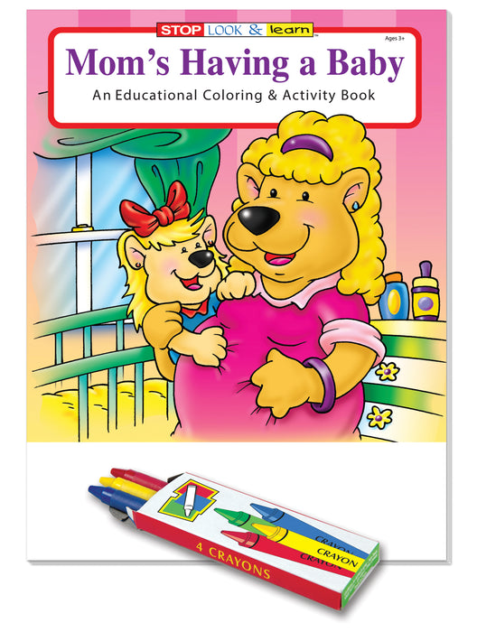 25 Pack - Mom's Having A Baby Kid's Coloring & Activity Books with Crayons