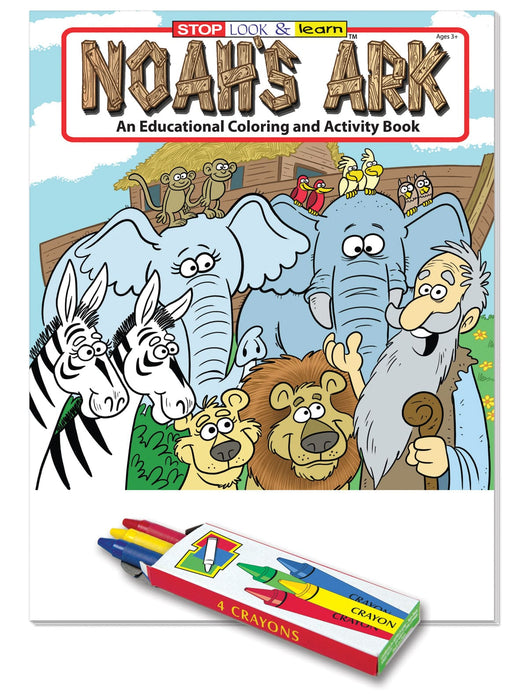 Noah's Ark Kid's Educational Coloring & Activity Books in Bulk with Crayons