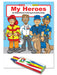 25 Pack - My Heroes Kid's Educational Coloring & Activity Books with Crayons