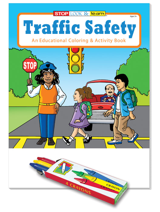 25 Pack - Traffic Safety Kid's Coloring & Activity Books with Crayons