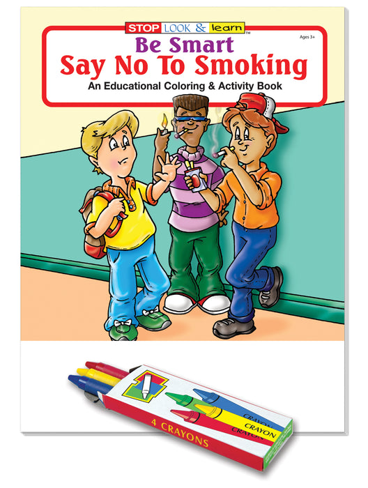 25 Pack - Be Smart, Say No to Smoking Kid's Coloring & Activity Books with Crayons