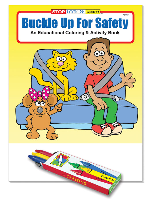 Buckle up for Safety - Kid's Educational Coloring & Activity Books with Crayons