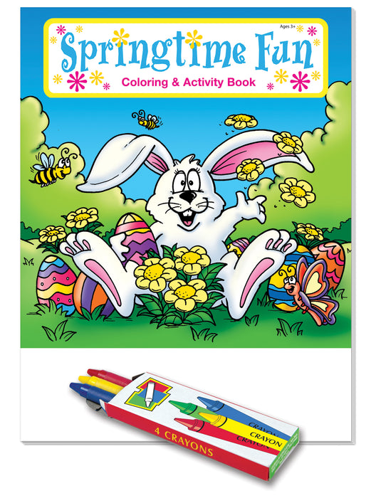 25 Pack - Springtime Fun Kid's Coloring & Activity Books with Crayons