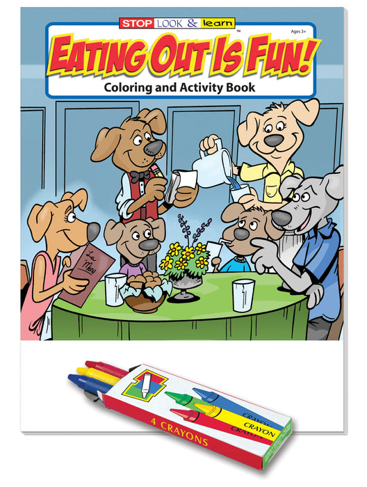 Eating Out is Fun Kid's Coloring & Activity Books with Crayons