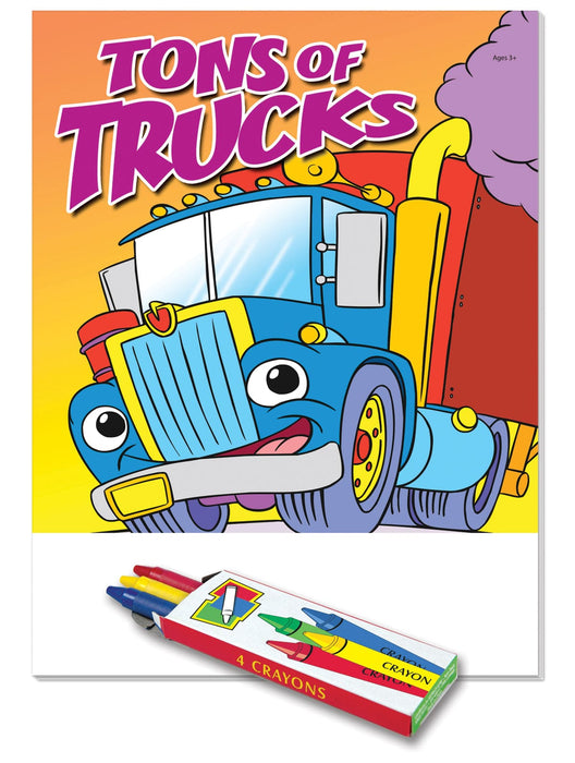 25 Pack - Tons of Trucks Kid's Coloring and Activity Books with Crayons