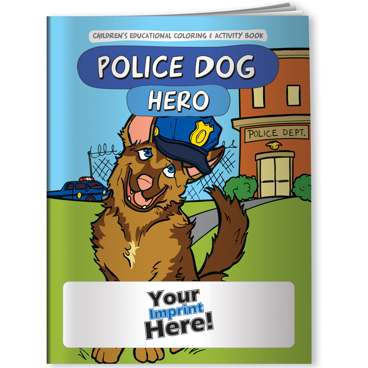 Custom Coloring Books - Police Dog Hero - Add Your Imprint ??? ZoCo Products