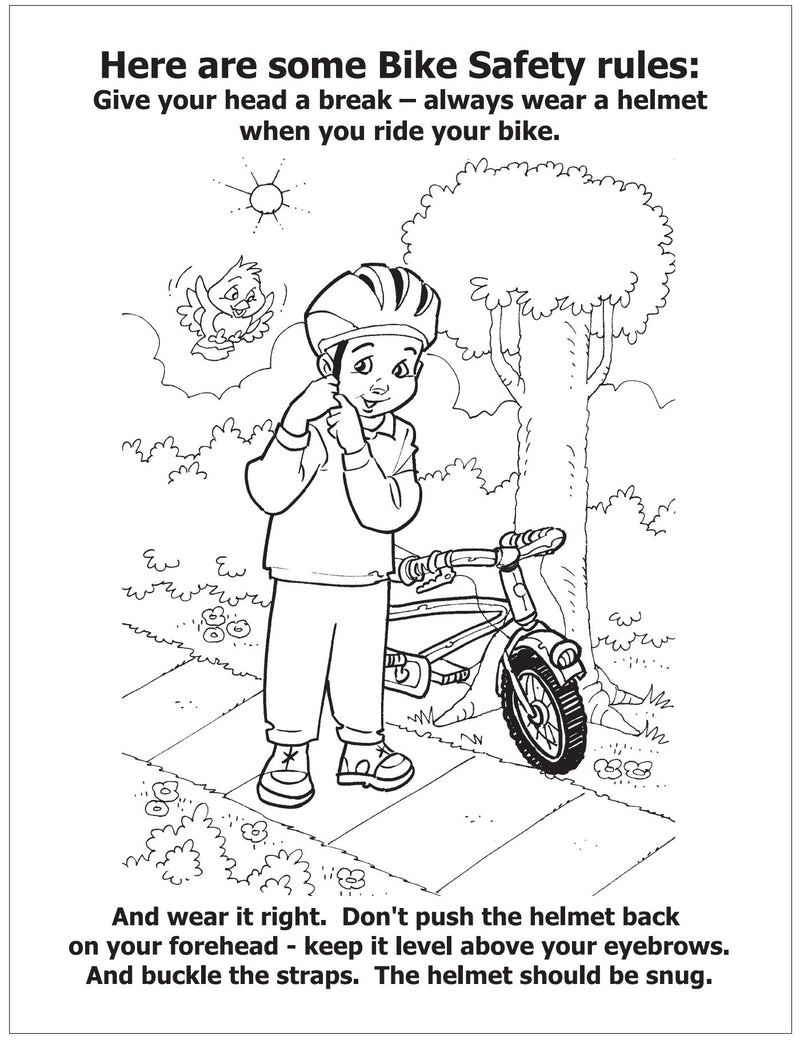 bike helmet worksheet Custom Coloring Books - Bike Safety