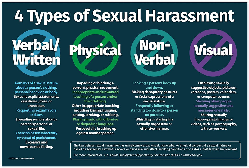 Types of Sexual Harassment Poster for Businesses