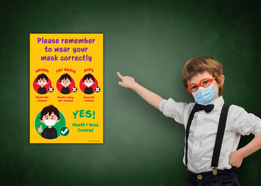 Please Wear Your Face Mask Correctly Poster for Schools