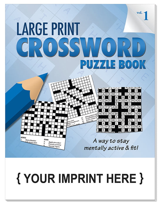 Large Print Crossword Puzzle Books (Vol. 1) - Add Your Imprint - Minimum Qty 250