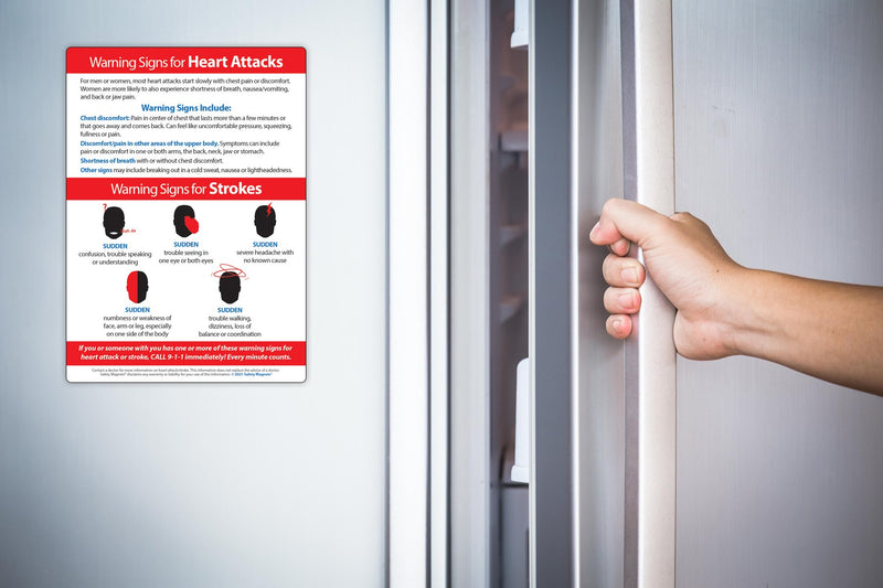 Heart Attack and Stroke Warning Symptoms Fridge Magnet